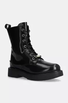 Кожаные ботильоны Love Moschino, черный