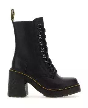 Кожаные ботильоны на каблуке 8 см Dr. Martens, черный