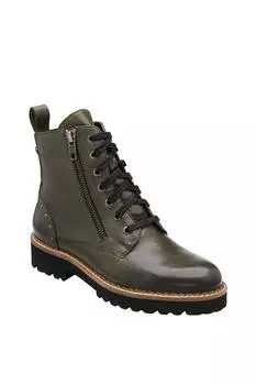 Кожаные ботильоны на молнии Braxton Lotus, хаки