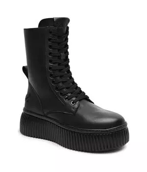 Кожаные ботильоны на платформе creeper lo Karl Lagerfeld, черный