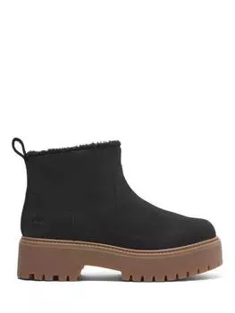Кожаные ботильоны на подкладке из искусственного меха stone street Timberland, черный