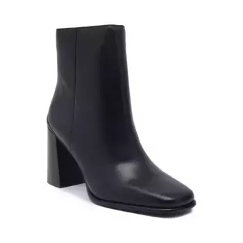 Кожаные ботильоны на широком каблуке Guess, черный