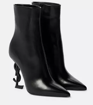 Кожаные ботильоны Opyum 110 Saint Laurent, черный