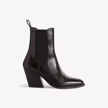 Кожаные ботильоны Rabica на каблуке с острым носком Claudie Pierlot, цвет noir / gris