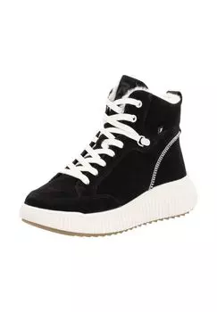 Кожаные ботильоны Rieker, черный