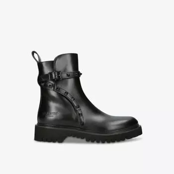 Кожаные ботильоны Rockstud с шипами Valentino Garavani, черный