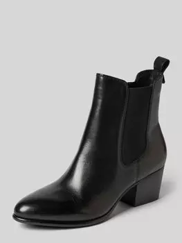 Кожаные ботильоны с эластичной вставкой Tamaris, черный