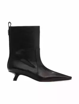 Кожаные ботильоны с цепью мониль Brunello Cucinelli, черный