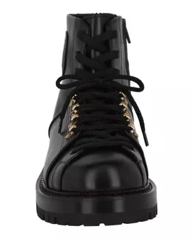 Кожаные ботильоны с декором Medusa Versace, черный