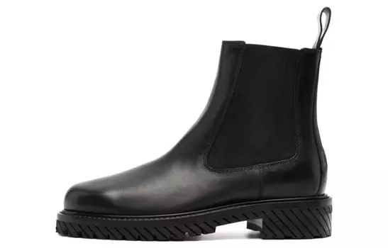 Кожаные ботильоны с круглым носком Off-White