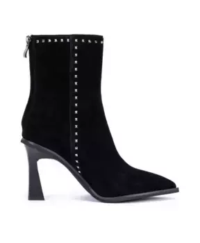 Кожаные ботильоны с острым носком и заклепками Alma En Pena, черный