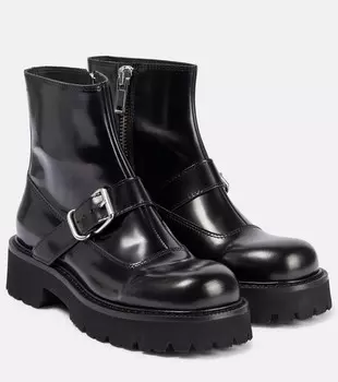Кожаные ботильоны с пряжками Mm6 Maison Margiela, черный