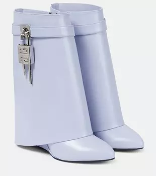 Кожаные ботильоны Shark Lock Givenchy, фиолетовый
