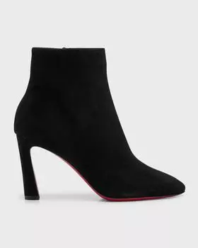 Кожаные ботильоны So Eleonor на красной подошве Christian Louboutin, цвет Black