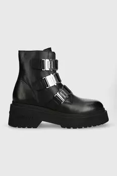 Кожаные ботильоны TJW CHUNKY BOOT HARDWARE Tommy Jeans, черный