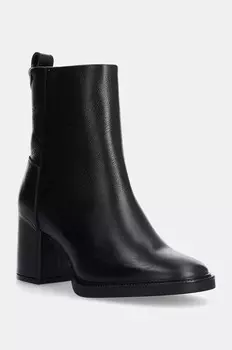 Кожаные ботильоны Tommy Hilfiger ANKLE BOOT MID WRAPPED LTHR HEEL, черный