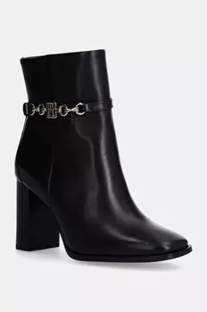 Кожаные ботильоны Tommy Hilfiger TH CHAIN HIGH HEEL BOOTIE, черный