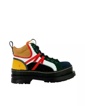 Кожаные ботильоны унисекс с кружевной застежкой Art, черный