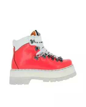 Кожаные ботильоны унисекс с кружевной застежкой Art, фуксия