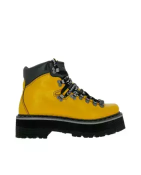 Кожаные ботильоны унисекс с кружевной застежкой Art, желтый