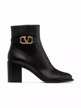 Кожаные ботильоны V-logo Valentino Garavani, черный