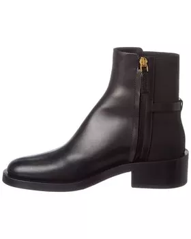 Кожаные ботильоны Valentino с логотипом, черный