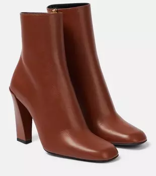 Кожаные ботильоны Victoria Beckham, коричневый