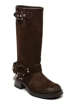 Кожаные ботинки Beau до середины икры Steve Madden, коричневый