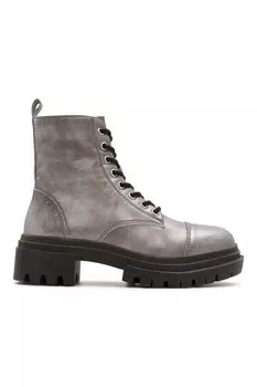 Кожаные ботинки Bigmark на массивном каблуке Aldo, серебряный