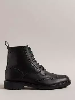 Кожаные ботинки броги Jakobe на шнуровке Ted Baker, черный