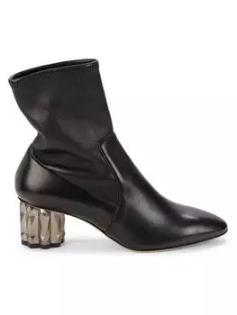 Кожаные ботинки Camelia на блочном каблуке Ferragamo, черный