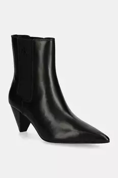 Кожаные ботинки челси 55 ММ CONE HEEL BOOT MG LTH Calvin Klein Jeans, черный