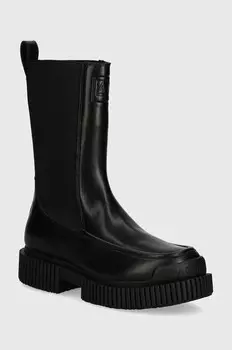 Кожаные ботинки челси Armani Exchange, черный