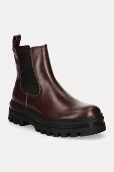 Кожаные ботинки челси Calvin Klein Jeans LUGGED CHELSEA BOOT LTH, гранатовый