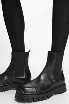 Кожаные ботинки челси, черный