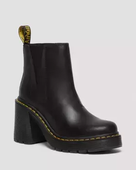 Кожаные ботинки челси Dr. Martens Spence на расклешенном каблуке, цвет Black — Sendal