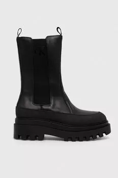 Кожаные ботинки челси FLATFORM CHELSEA BOOT LTH WN Calvin Klein Jeans, черный