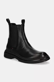 Кожаные ботинки челси HUGO Rikky, черный