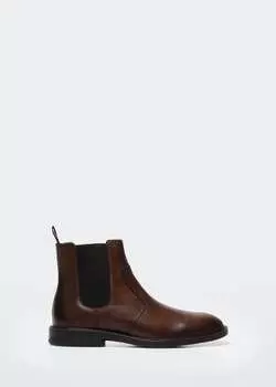 Кожаные ботинки челси MANGO, коричневый
