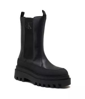 Кожаные ботинки челси на плоской подошве Calvin Klein Jeans, черный