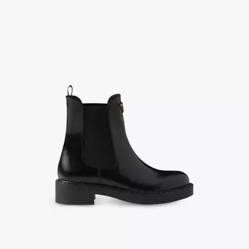 Кожаные ботинки челси с логотипом-пластинкой Prada, черный