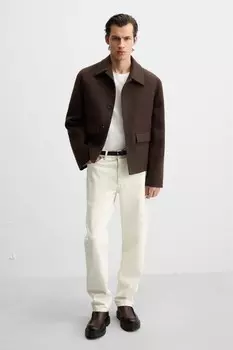 Кожаные ботинки челси с мок-носом ZARA, коричневый