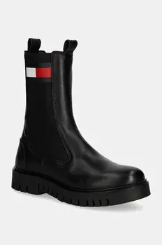 Кожаные ботинки челси TJW LONG CHELSEA BOOT Tommy Jeans, черный