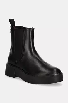 Кожаные ботинки челси Tommy Hilfiger MINIMAL LEATHER CHELSEA LOGOTAPE, черный