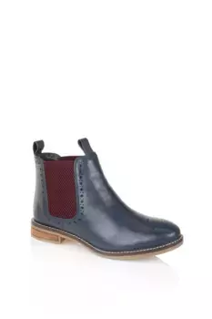 Кожаные ботинки челси Zoey с акцентом на броги Silver Street London, синий