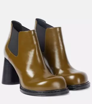 Кожаные ботинки Cliff до щиколотки Bottega Veneta, Olive Oil
