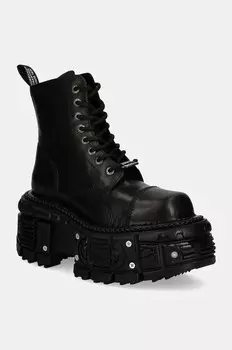 Кожаные ботинки CRUST NEGRO IMPERFECT TANK NEGRO TORNILLOS New Rock, черный