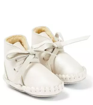 Кожаные ботинки для ходьбы до ходунков Baby Pina Donsje, серебряный