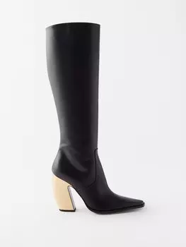 Кожаные ботинки до колена tex 100 Bottega Veneta, черный