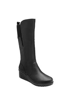 Кожаные ботинки до середины икры на танкетке 'Fitzgerald' Lotus, черный